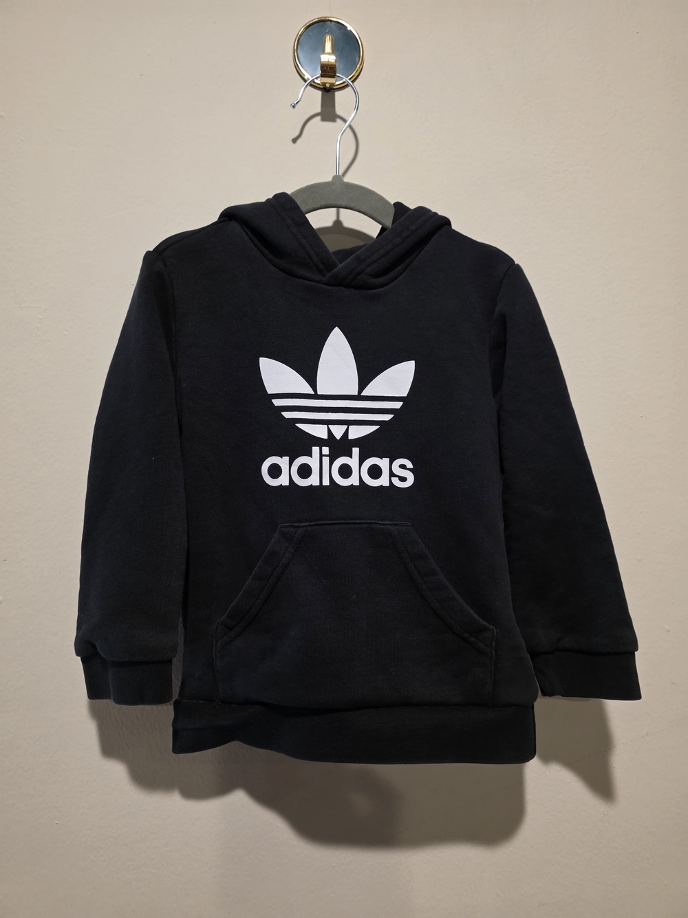 adidas Kids Black Trefoil Pullover Hoodie 3t 4t 3-4t
